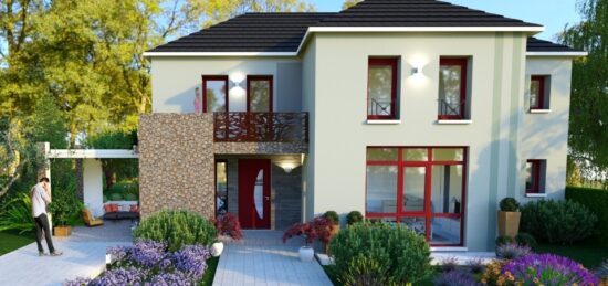 Plan de maison Surface terrain 150 m2 - 5 pièces - 3  chambres -  avec garage 