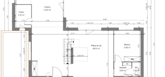 Plan de maison Surface terrain 150 m2 - 5 pièces - 3  chambres -  avec garage 