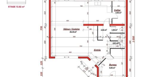 Plan de maison Surface terrain 140 m2 - 7 pièces - 4  chambres -  sans garage 