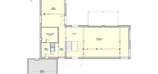 Plan de maison Surface terrain 280 m2 - 7 pièces - 4  chambres -  avec garage 