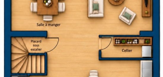 Plan de maison Surface terrain 100 m2 - 5 pièces - 3  chambres -  sans garage 