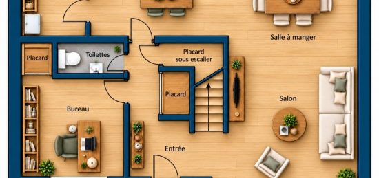 Plan de maison Surface terrain 125 m2 - 6 pièces - 4  chambres -  sans garage 