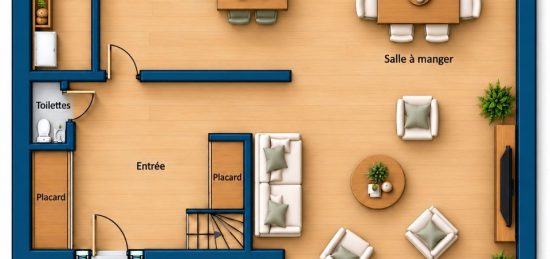 Plan de maison Surface terrain 185 m2 - 5 pièces - 4  chambres -  sans garage 